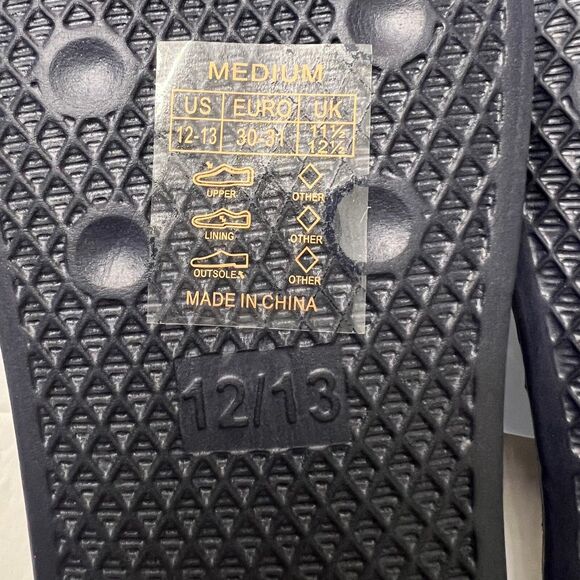 Youth Boys Shark Slides Big Lots Navy Combo Sandals Size 12/13 Pool Summer - Picture 6 of 6